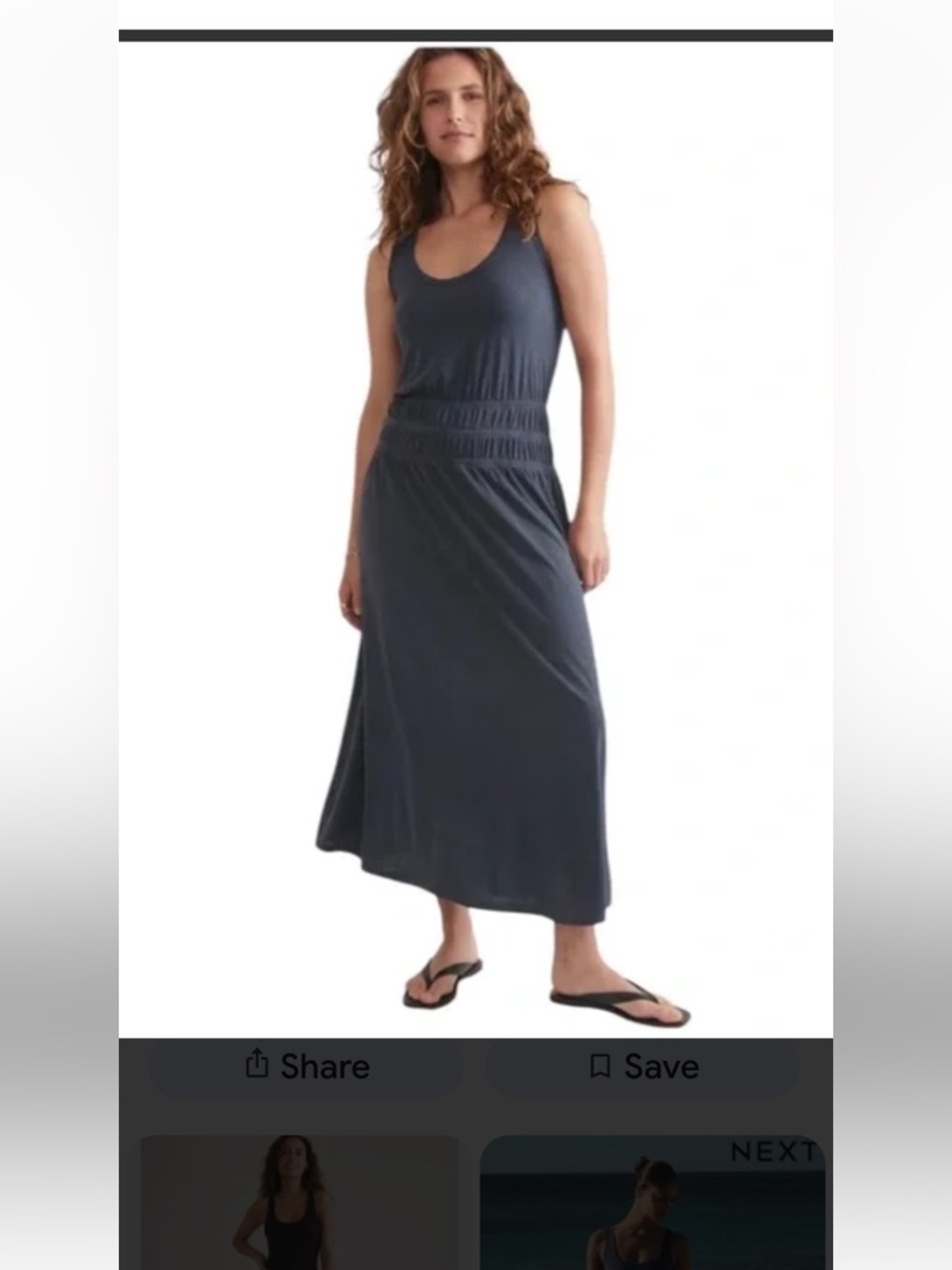 Marine Layer Lexi Daytime midi tank navy Dress size S